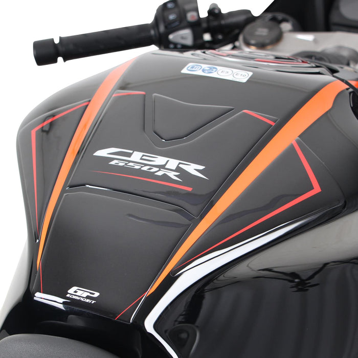 GP Kompozit Jeu de protections de réservoir Noir Compatible pour Honda CBR650R 2019-2023