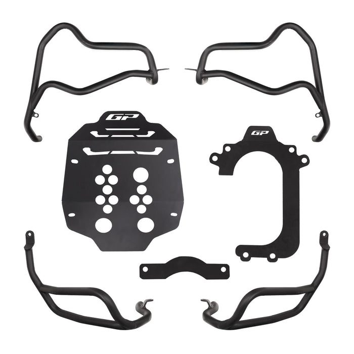 GP Kompozit Engine Protector Crash Bars Black Full Set Compatible For Honda CRF250L Rally / CRF300L Rally  2021-2025