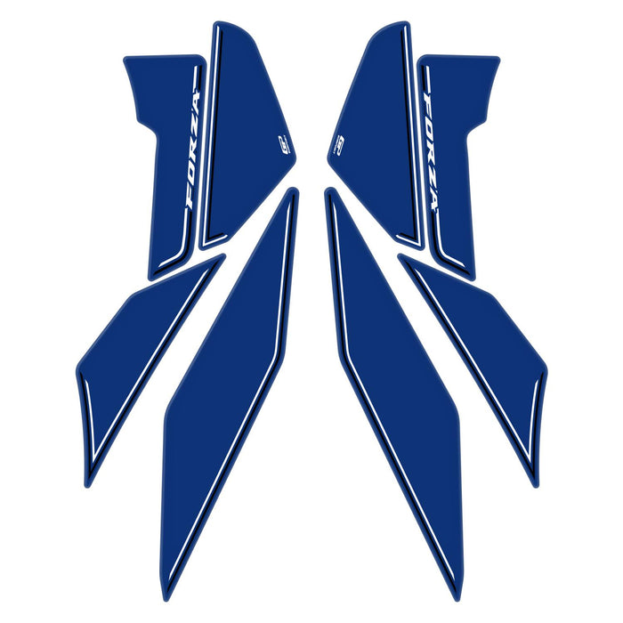 GP Kompozit Protector de depósito lateral azul compatible con Honda Forza 250 / Forza 300 / Forza 350 / NSS300 / NSS350 2018-2023