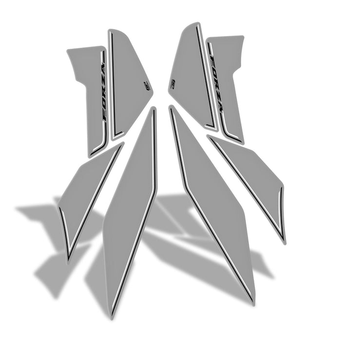 GP Kompozit Side Strip Lower Tank Pad Nardo Gray Compatible For Honda Forza 250 Forza 300 Forza 350 / NSS300 NSS350 2018-2025