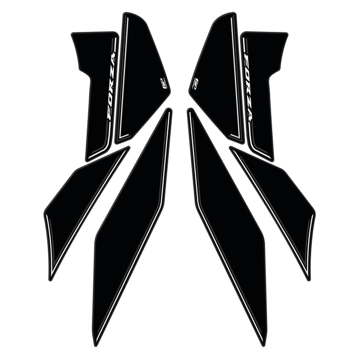 GP Kompozit Bande latérale de réservoir noire compatible avec Honda Forza 250 / Forza 300 / Forza 350 / NSS300 / NSS350 2018-2023