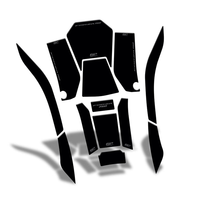 GP Kompozit Juego de almohadillas para depósito, color negro, compatible con Honda Forza 750 / NSS750 2021-2023