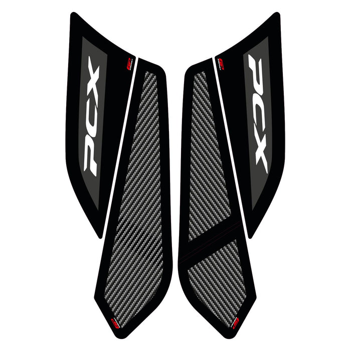 GP Kompozit Side Strip Lower Leg Tank Pad Black Compatible For Honda PCX125 / PCX150  2018-2020