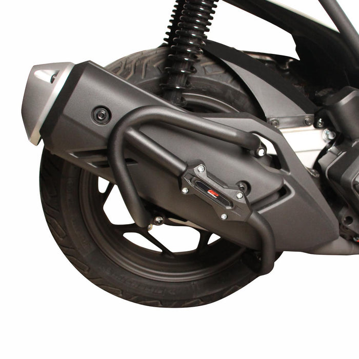 GP Kompozit Protector de escape Crash Bar negro compatible para Honda PCX125 / PCX150 2021-2023