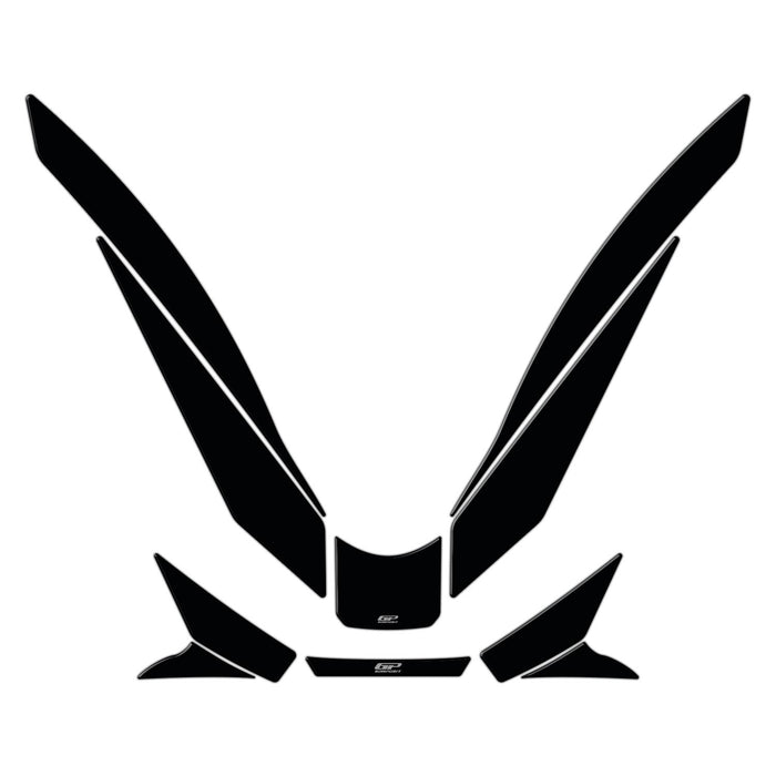 GP Kompozit Tank Pad Set Black Compatible For Honda PCX125 / PCX150  2021-2024