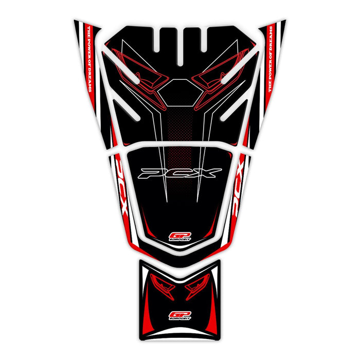 GP Kompozit Tank Pad Red Compatible For Honda PCX125 / PCX150 2021-2024