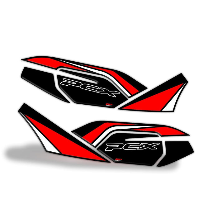 GP Kompozit Side Strip Lower Leg Tank Pad Red Compatible For Honda PCX125 / PCX150  2021-2024