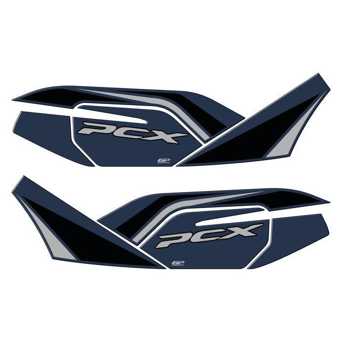 GP Kompozit Side Strip Lower Leg Tank Pad Blue Compatible For Honda PCX125 / PCX150 2021-2024