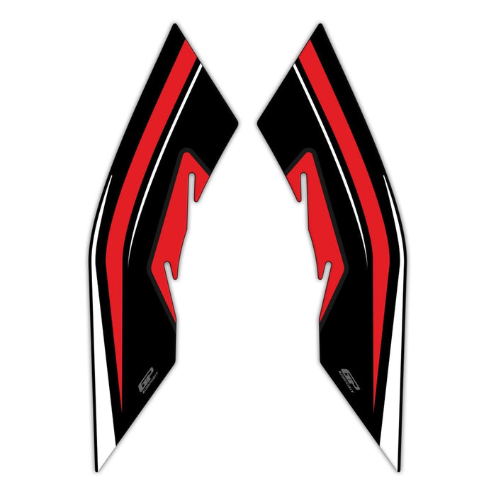 GP Kompozit Side Strip Lower Leg Tank Pad Red Compatible For Honda PCX125 / PCX150 2021-2024