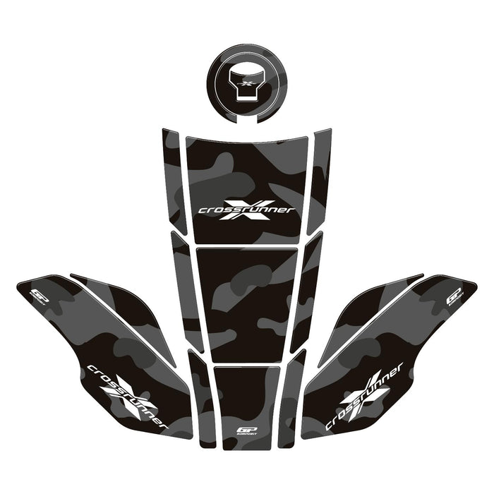 GP Kompozit Tank Pad Set Gray Compatible For Honda VFR800X Crossrunner 2015-2021