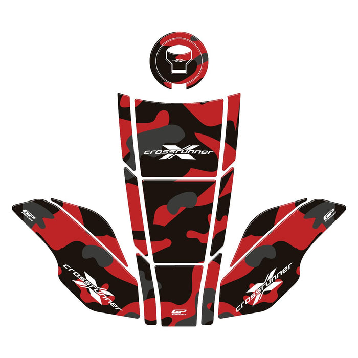 GP Kompozit Jeu de protections de réservoir Rouge Compatible pour Honda VFR800X Crossrunner 2015-2020
