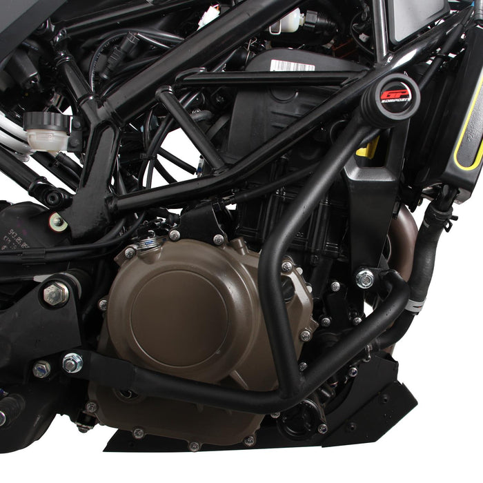 GP Kompozit Engine Protector Crash Bars Black Compatible For Husqvarna Svartpilen 250  2020-2023