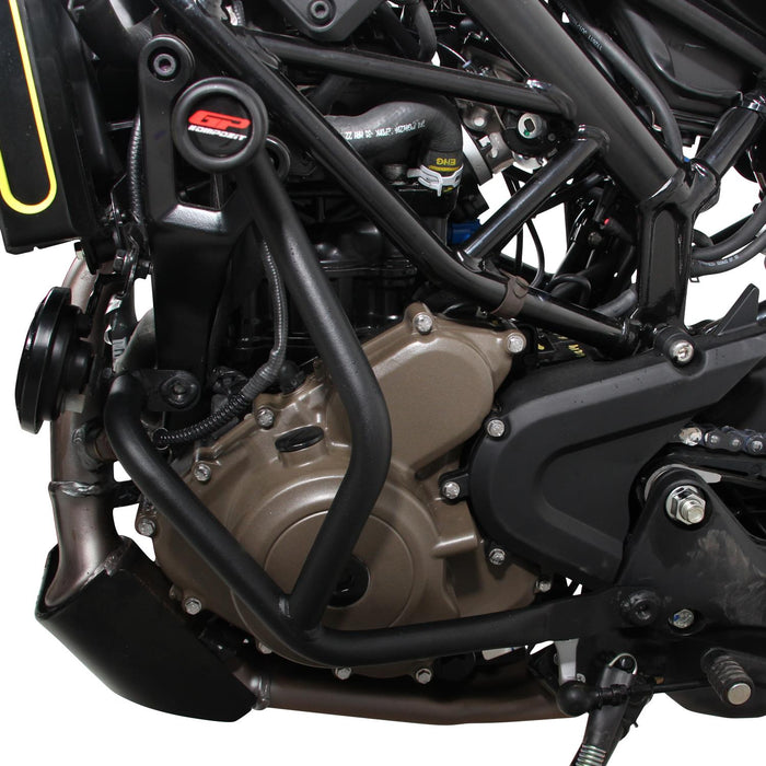 GP Kompozit Engine Protector Crash Bars Black Compatible For Husqvarna Svartpilen 250  2020-2023