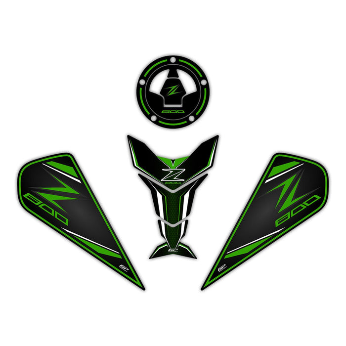 GP Kompozit Tank Pad Green Compatible For Kawasaki Z800 2013-2018