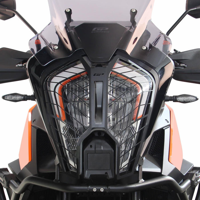 GP Kompozit Headlight Grille Guard Protector Black Compatible For KTM 1290 Super Adventure R / 1290 Super Adventure S  2021-2024