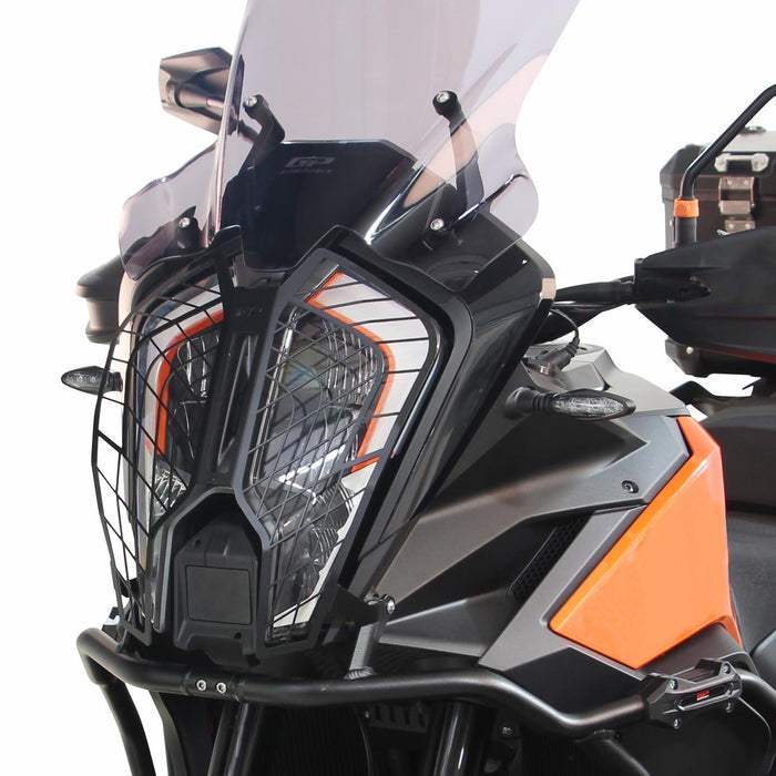 GP Kompozit Headlight Grille Guard Protector Black Compatible For KTM 1290 Super Adventure R / 1290 Super Adventure S  2021-2024