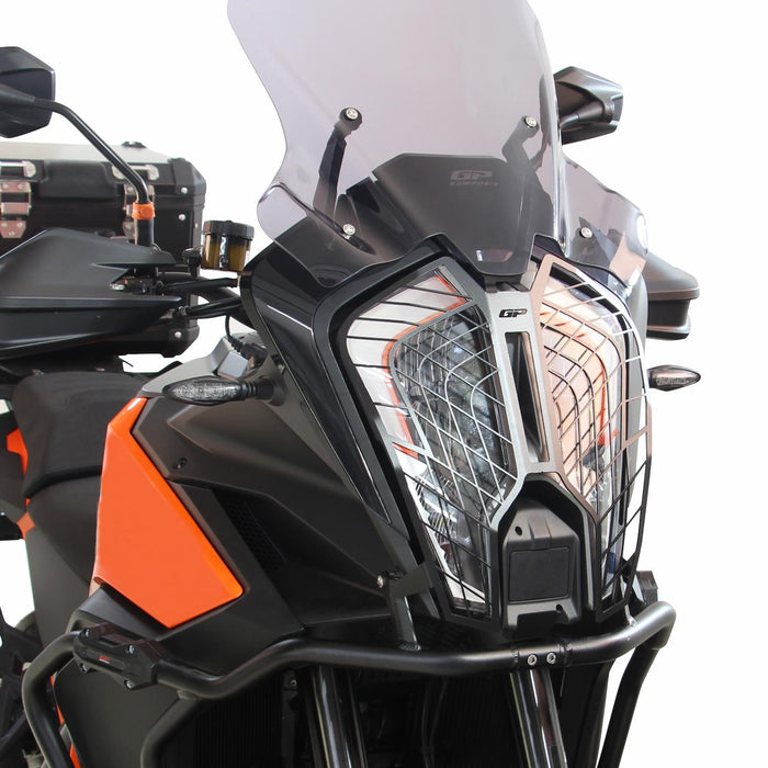 GP Kompozit Headlight Grille Guard Protector Black Compatible For KTM 1290 Super Adventure R / 1290 Super Adventure S  2021-2024
