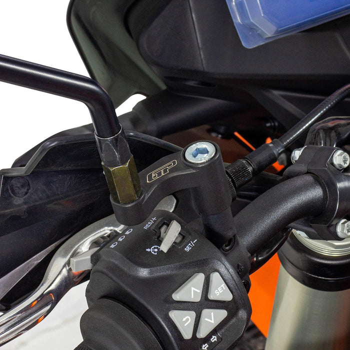GP Kompozit Mirror Riser Extenders Black Compatible For KTM 790 / 790 Adventure R / 890 / 890 Adventure R  2021-2023