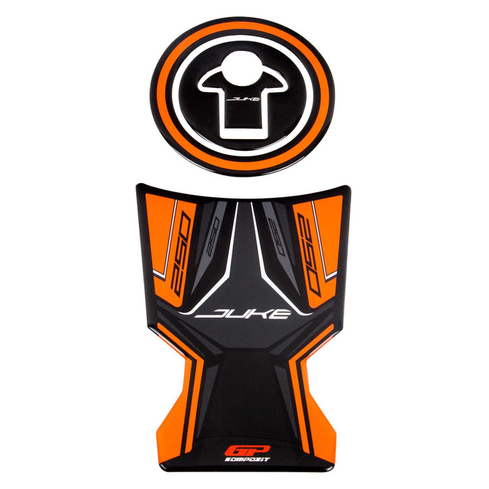 Protège-réservoir GP Kompozit Noir-Orange Compatible Pour KTM 250 Duke 2017-2023