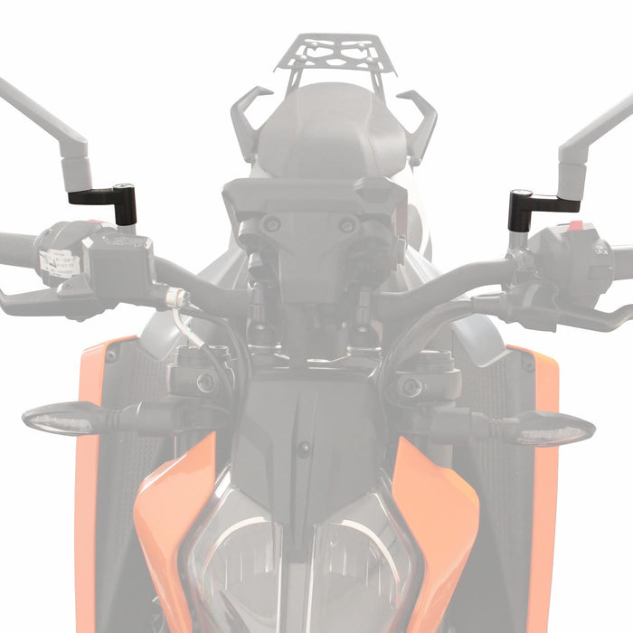 GP Kompozit Mirror Riser Extenders Black Compatible For KTM 125 Duke / 200 Duke / 250 Duke / 390 Duke  2024