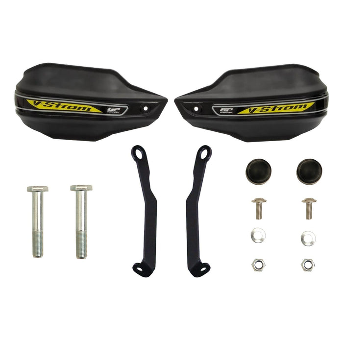 GP Kompozit Plastic Handguard Black-Yellow Compatible For Suzuki V-Strom 800DE 2024-2025