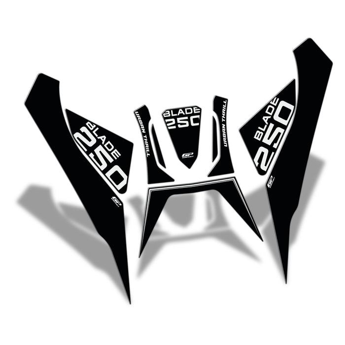 GP Kompozit Tank Pad Set Black Compatible For RKS Blade 250  2023-2024