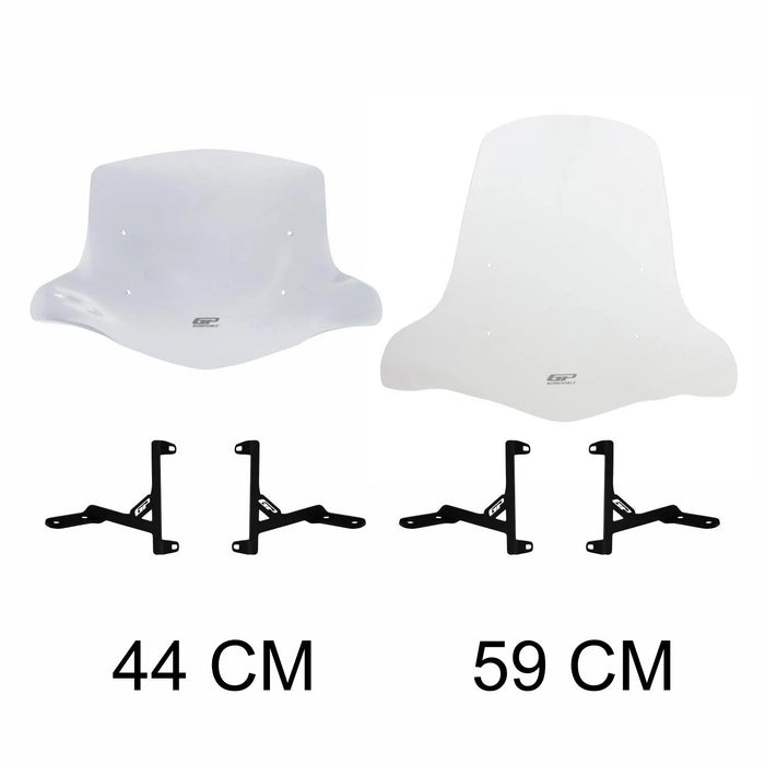 GP Kompozit pare-brise avec protège-mains Transparent Compatible pour Scooter universel