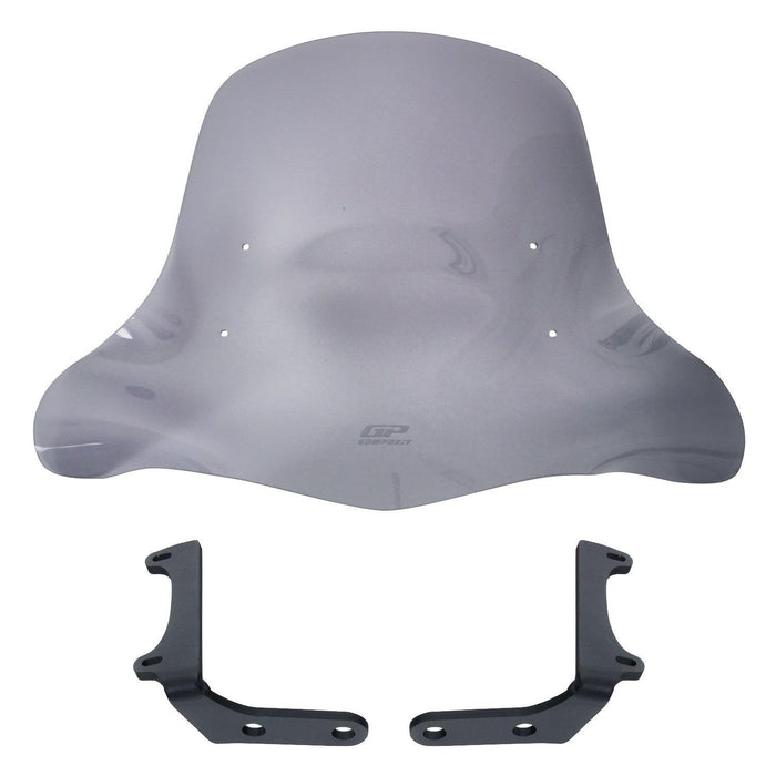 GP Kompozit Windshield Windscreen With Handguard Smoked Compatible For Sym Xpro 125 2018-2023