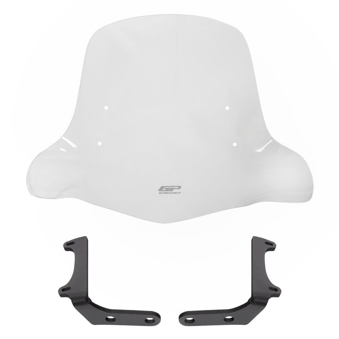 GP Kompozit Pare-brise avec protège-mains Transparent Compatible pour Sym Xpro 125 2018-2023