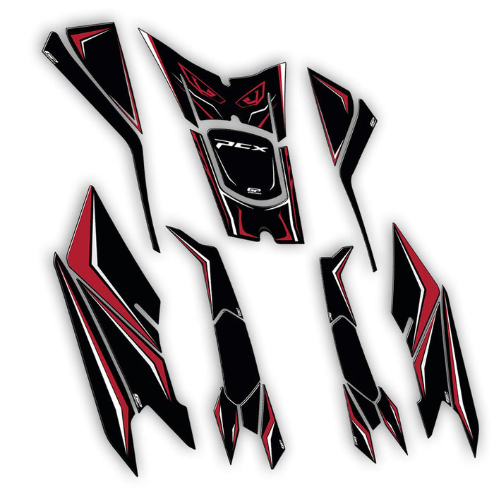 GP Kompozit Tank Pad Set Red Compatible For Honda PCX125 / PCX150  2025