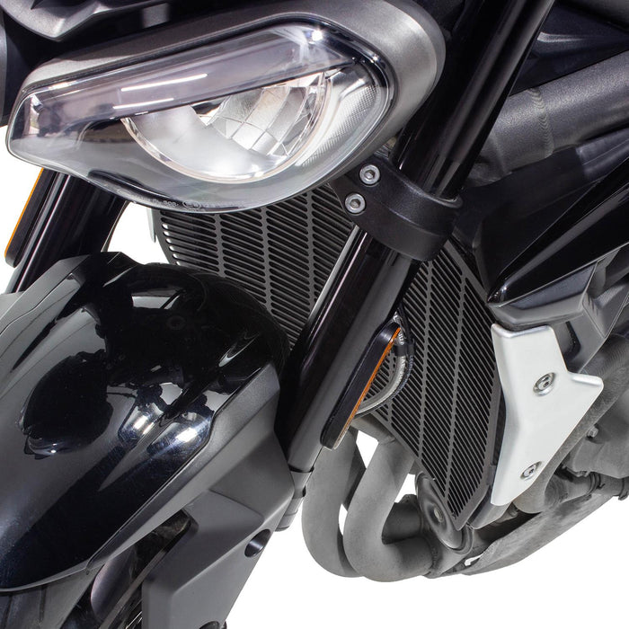 GP Kompozit Protector de radiador negro compatible con Triumph Street Triple 2017-2023