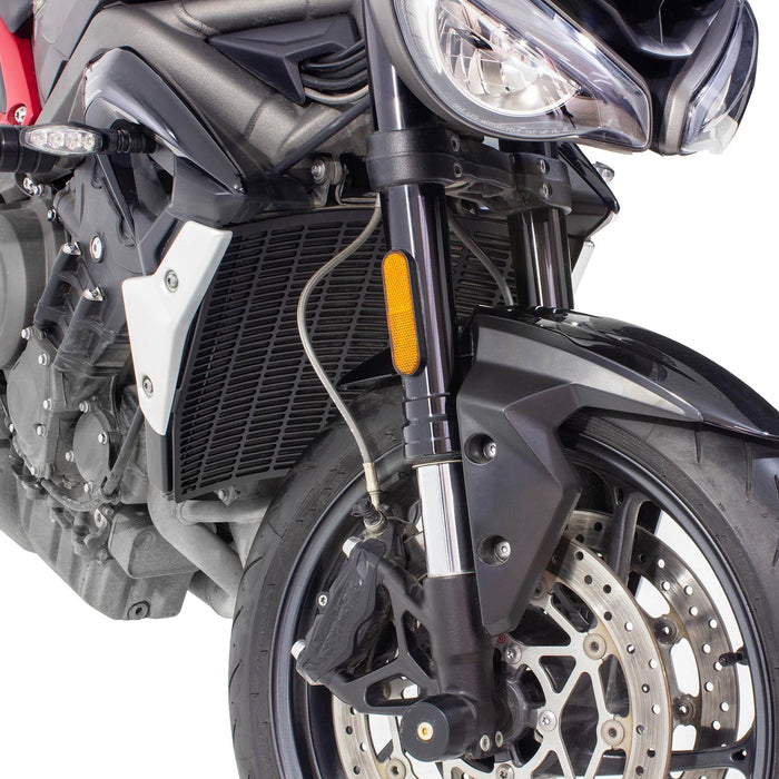 GP Kompozit Protector de radiador negro compatible con Triumph Street Triple 2017-2023