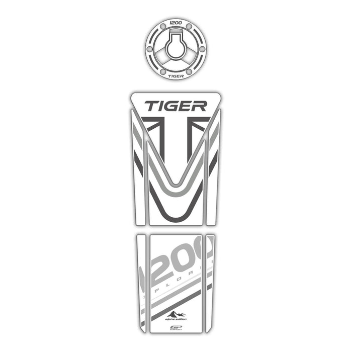 GP Kompozit Kit de protection de réservoir blanc compatible pour Triumph Tiger 1200 2014-2016
