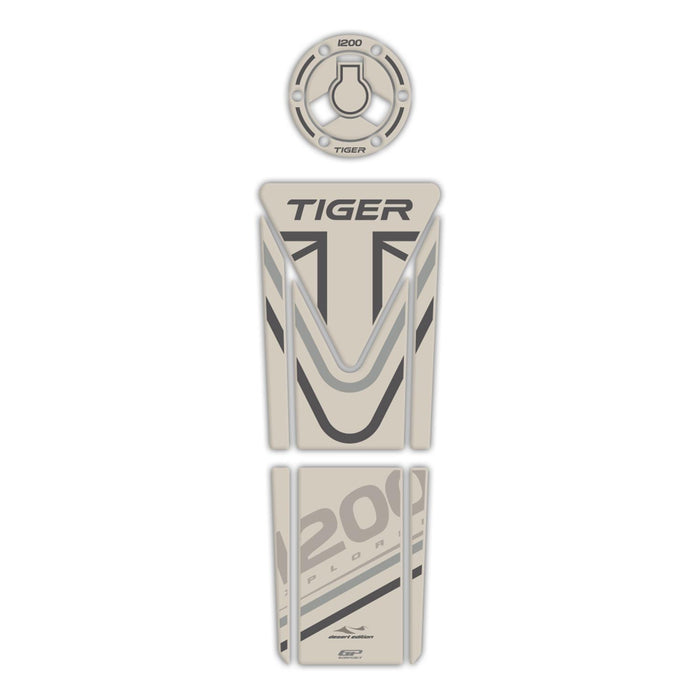GP Kompozit Juego de protectores de depósito color arena compatible con Triumph Tiger 1200 2014-2016