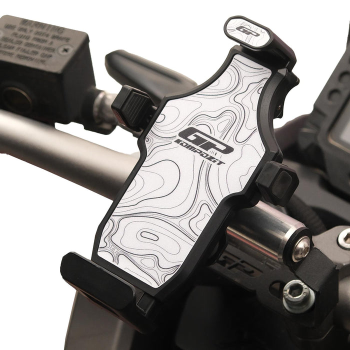 GP Kompozit Universal TTR01 Motorbike Phone Holder Mount, Anti Vibration Motorcycle Phone Holder White