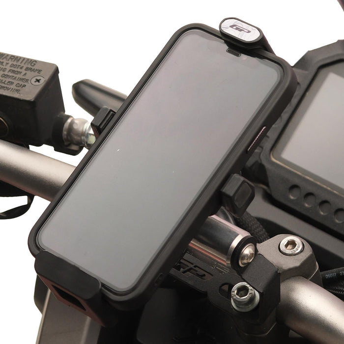 GP Kompozit Universal TTR01 Motorbike Phone Holder Mount, Anti Vibration Motorcycle Phone Holder White