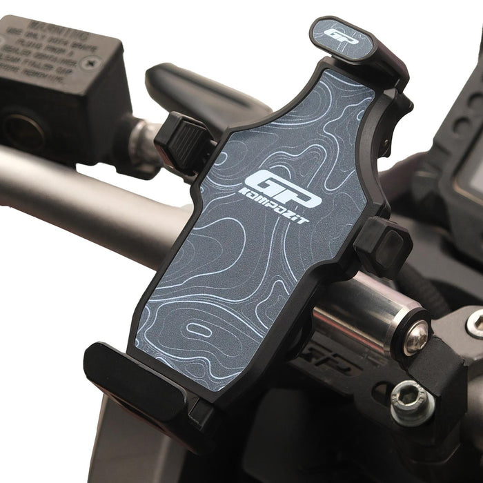 GP Kompozit Universal TTR01 Motorbike Phone Holder Mount, Anti Vibration Motorcycle Phone Holder Black-White