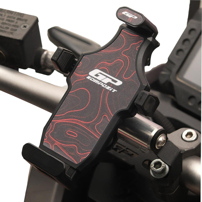 GP Kompozit Universal TTR01 Motorbike Phone Holder Mount, Anti Vibration Motorcycle Phone Holder Black-Red