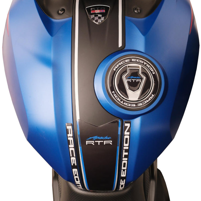 GP Kompozit Tank Pad Black-Blue Compatible For TVS Apache RTR 200  2024