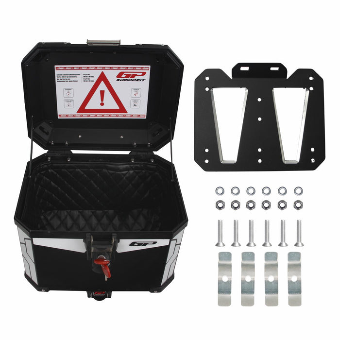 GP Kompozit Universal 37 lt Aluminum Motorcycle Top Case Black