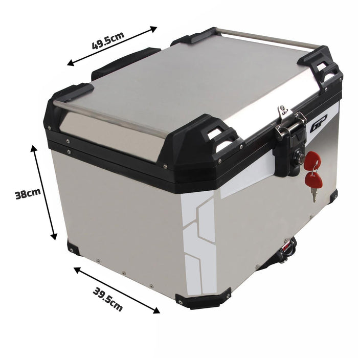 GP Kompozit Universal 57 lt Aluminum Motorcycle Top Case Gray