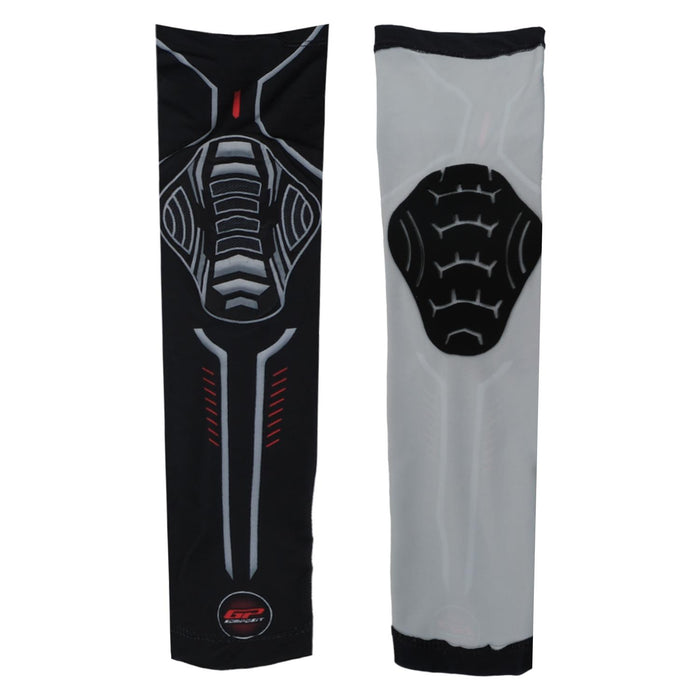 GP Kompozit Motorcycle Arm Sleeve with Protective Elbow Pad UV Sun Protection Compression Arm Warmer Tattoo Cover Up, Sports Golf Cooling Sleeves Black