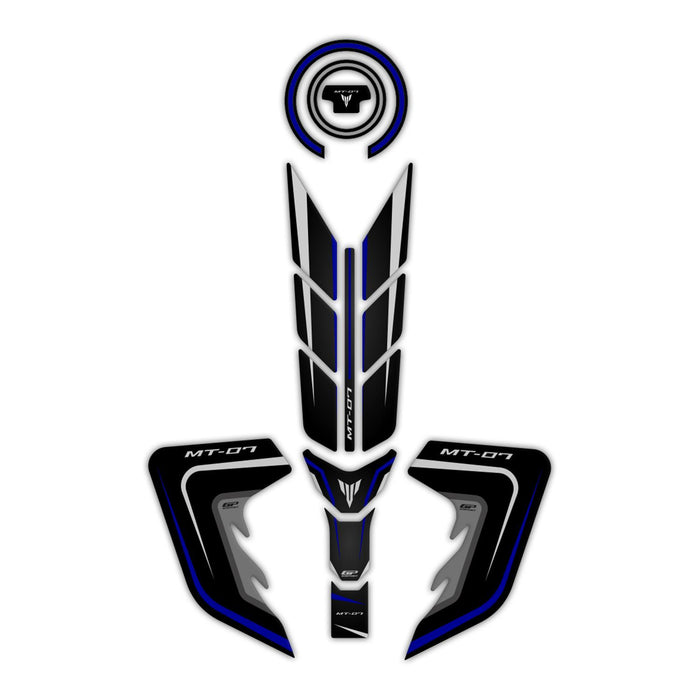 GP Kompozit Juego de protectores de depósito, color azul, compatible con Yamaha MT-07 2018-2020