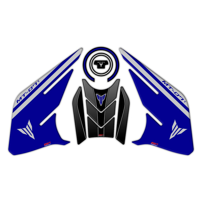GP Kompozit Kit de protection de réservoir Bleu Compatible pour Yamaha MT-07 2021-2023