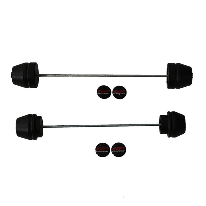 GP Kompozit Protector de eje delantero y trasero, marco deslizante, color negro, compatible con Yamaha MT-09 2013-2016