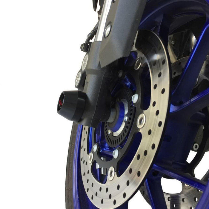 GP Kompozit Protector de eje delantero y trasero, marco deslizante, color negro, compatible con Yamaha MT-09 2013-2016