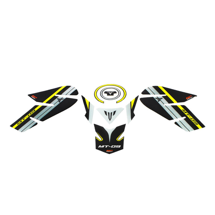 GP Kompozit Juego de protectores de depósito amarillos compatibles con Yamaha MT-09 2013-2016