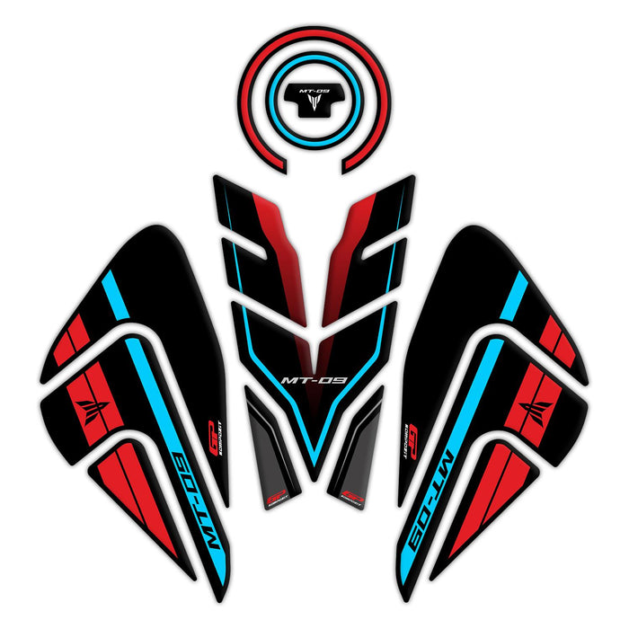 GP Kompozit Protector Depósito Rojo-Gris Compatible con Yamaha MT-09 2021-2023