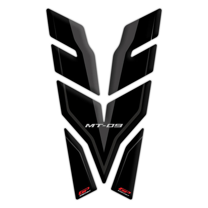 GP Kompozit Jeu de protections de réservoir Noir Compatible pour Yamaha MT-09 2021-2023