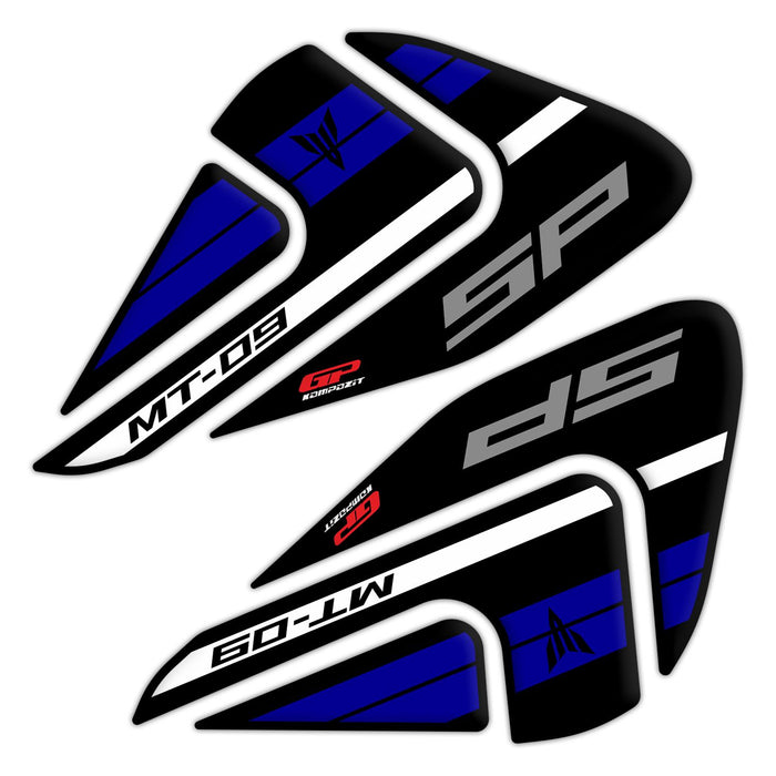 GP Kompozit Kit de protection de réservoir noir-bleu compatible pour Yamaha MT-09 SP 2021-2023